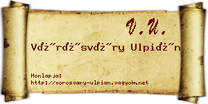 Vörösváry Ulpián névjegykártya